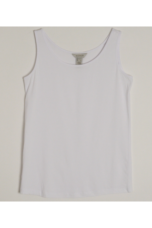 Multiples - Double Scoop Neck Tank - White - M22102TM